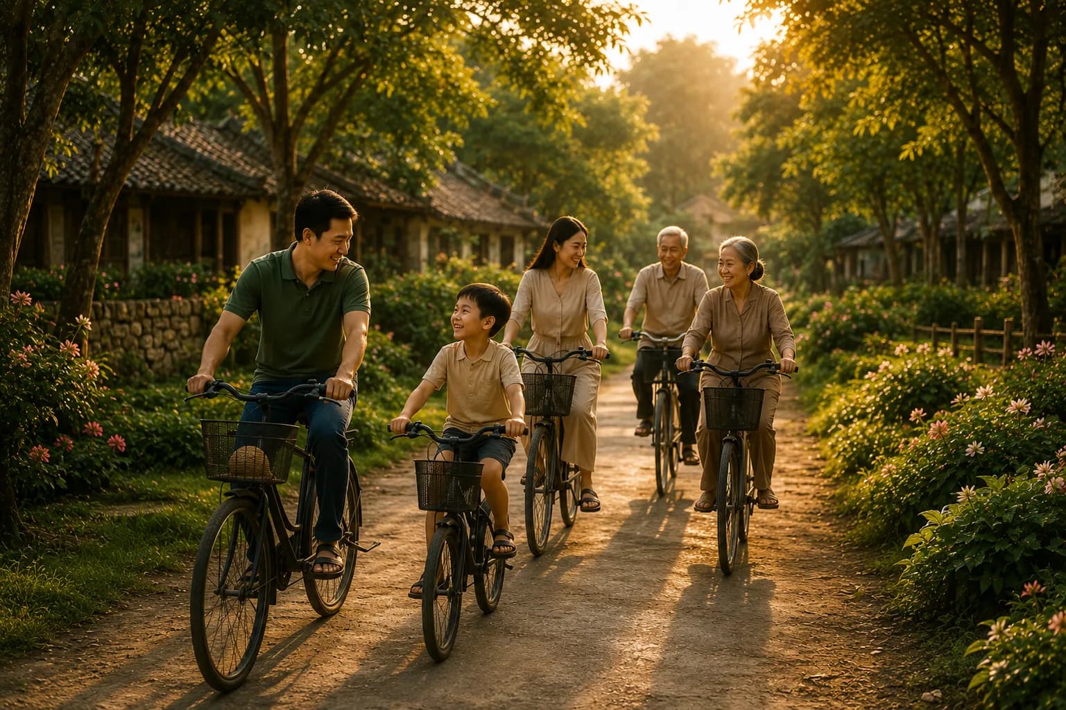 Đạp xe khám phá làng