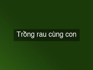 Trồng rau cùng con